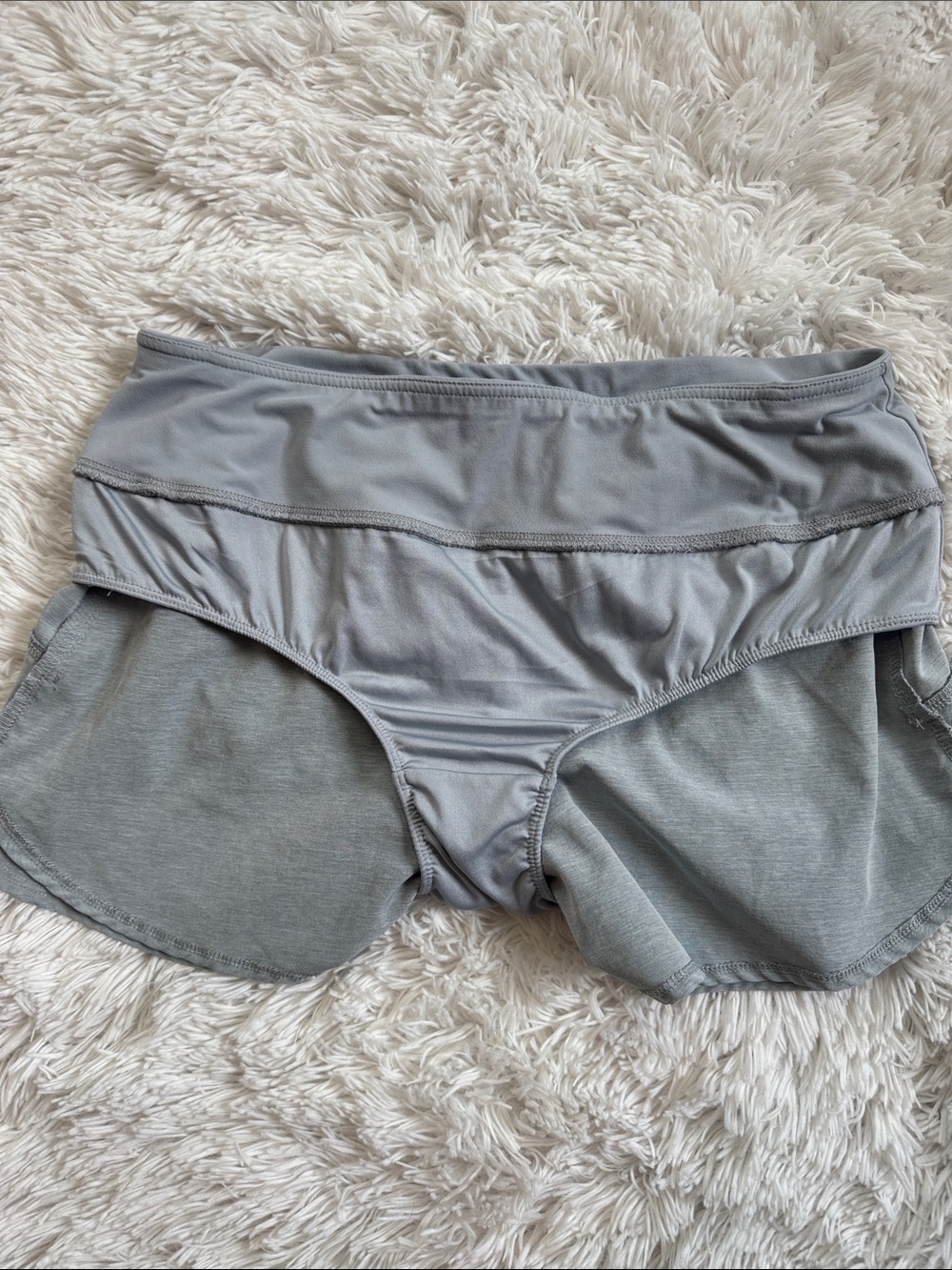 RBX Women's Light Heather Gray Running Athletic Shorts w/Wide Waist Zip Pocket - Picture 7 of 8